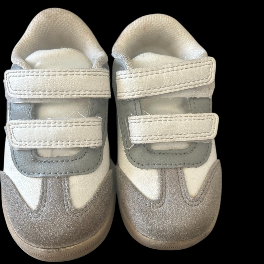 Stylish Kids White and Gray Velcro Sneakers
